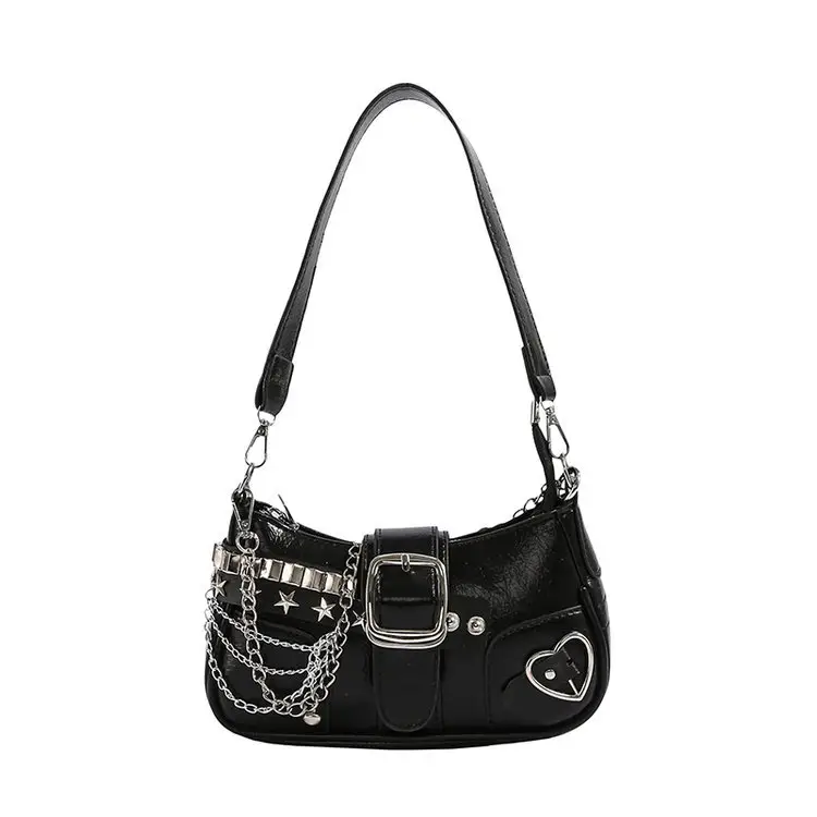 White Chain Saddle Bag for Women Mobile Phone Shoulder - Image 2