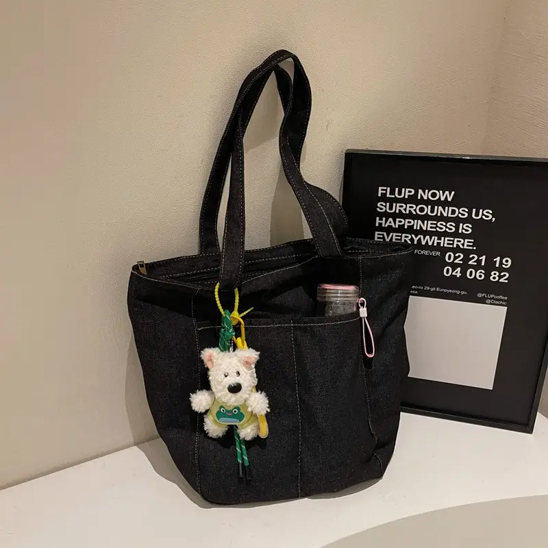 Women Denim Shoulder Bag Large Capacity 2024 New Autumn Winter - Image 6