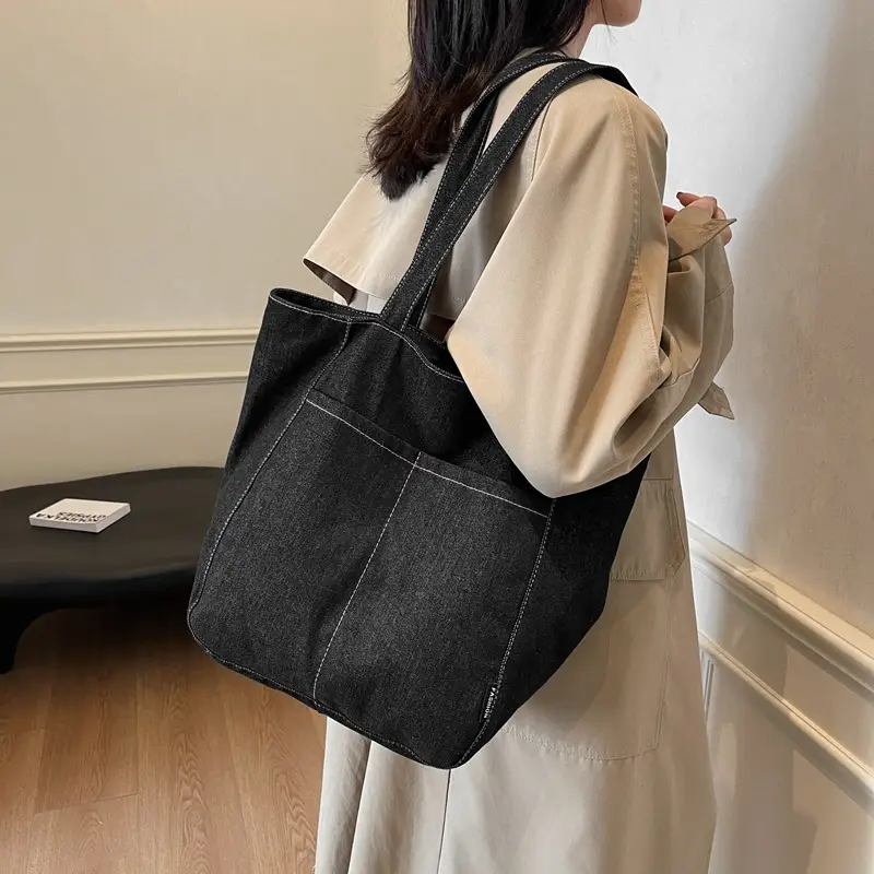 Women Denim Shoulder Bag Large Capacity 2024 New Autumn Winter - Image 7
