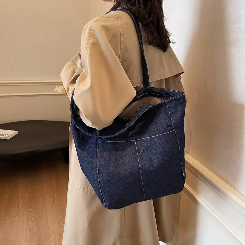 Women Denim Shoulder Bag Large Capacity 2024 New Autumn Winter - Image 8
