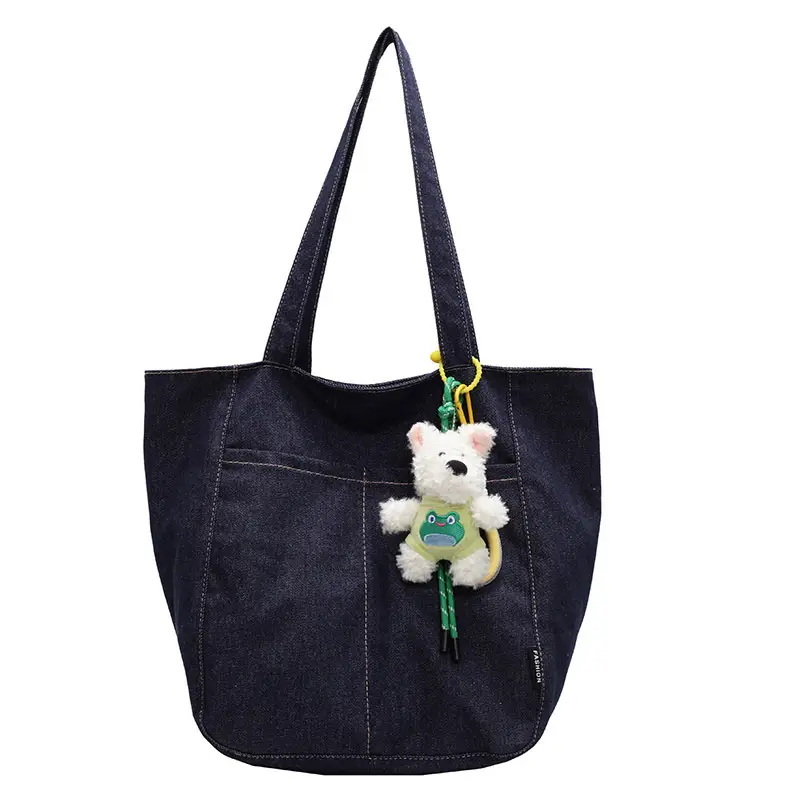 Women Denim Shoulder Bag Large Capacity 2024 New Autumn Winter - Image 9