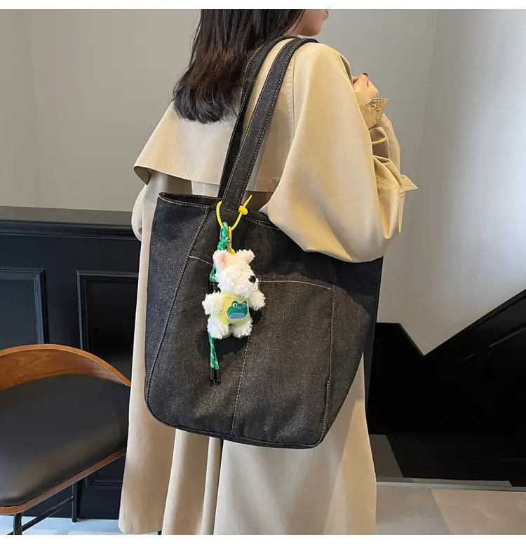 Women Denim Shoulder Bag Large Capacity 2024 New Autumn Winter — feature 12