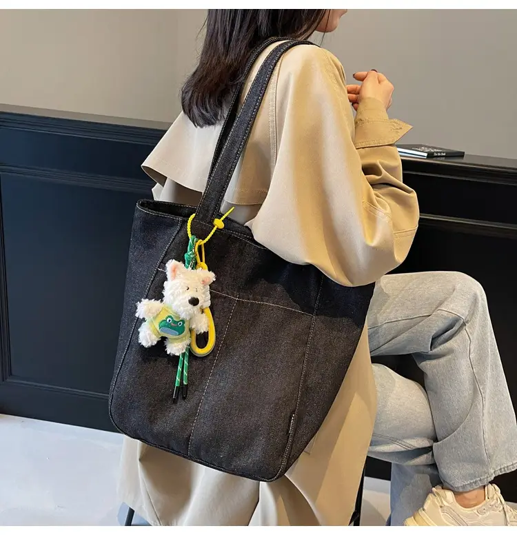 Women Denim Shoulder Bag Large Capacity 2024 New Autumn Winter — feature 13