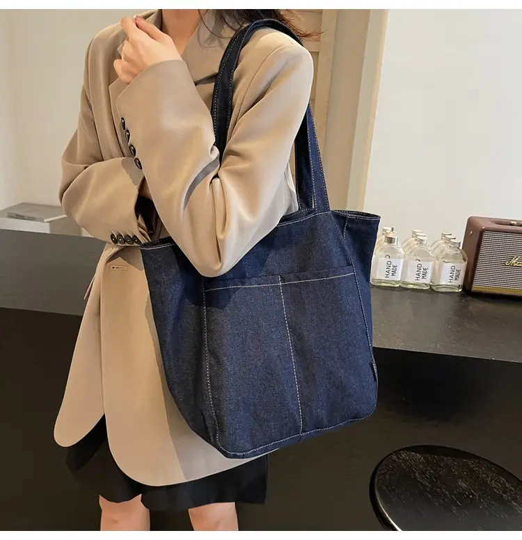 Women Denim Shoulder Bag Large Capacity 2024 New Autumn Winter — feature 15