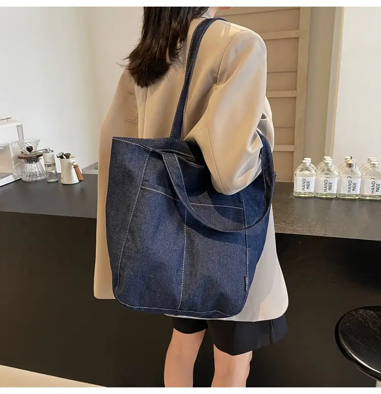 Women Denim Shoulder Bag Large Capacity 2024 New Autumn Winter — feature 16
