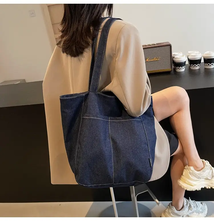 Women Denim Shoulder Bag Large Capacity 2024 New Autumn Winter — feature 17