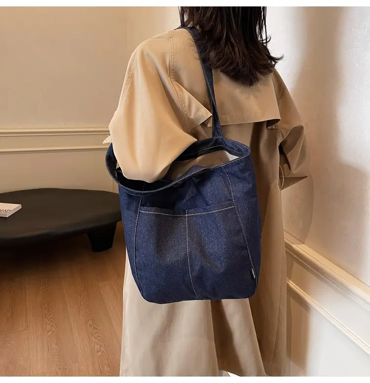 Women Denim Shoulder Bag Large Capacity 2024 New Autumn Winter — feature 18
