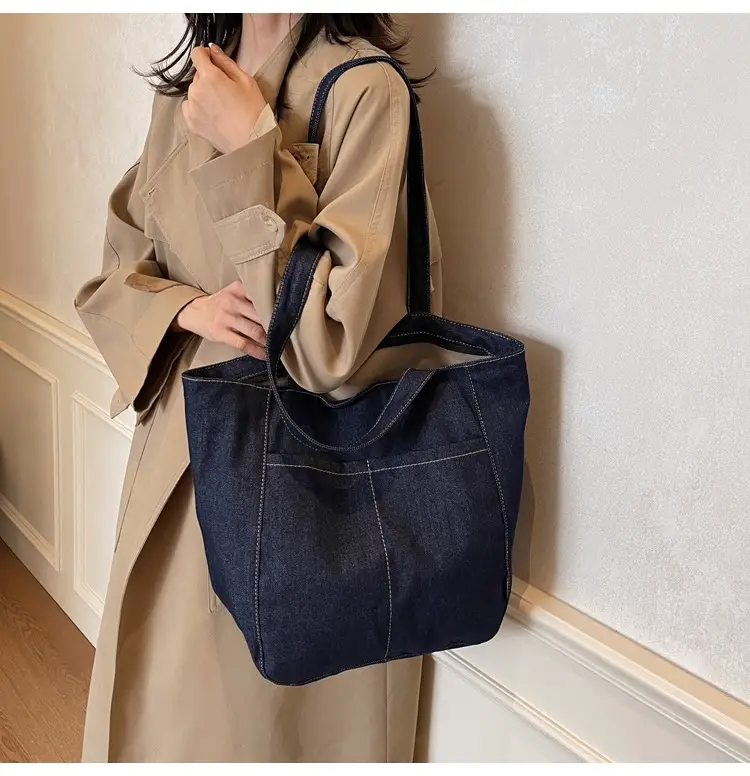 Women Denim Shoulder Bag Large Capacity 2024 New Autumn Winter — feature 19
