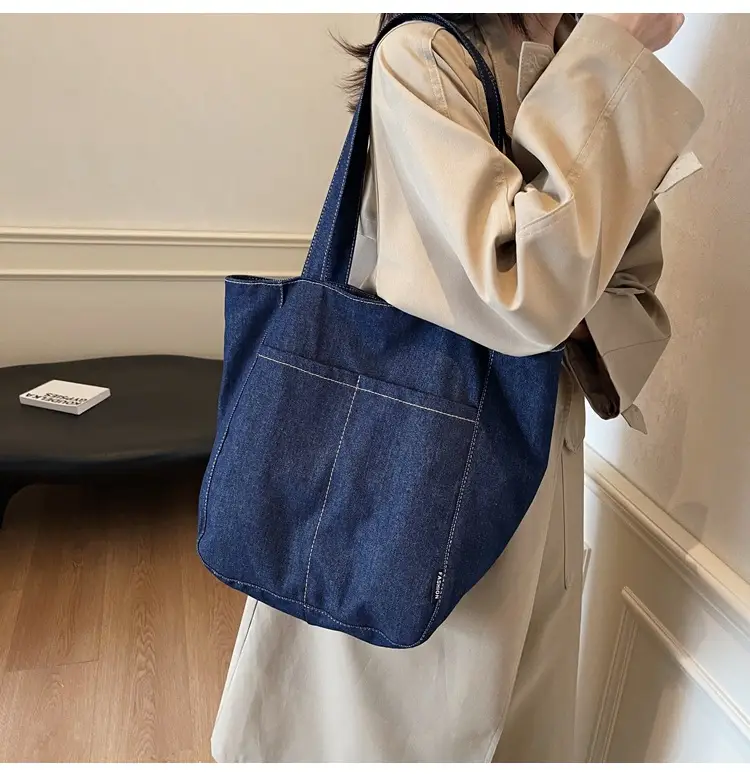 Women Denim Shoulder Bag Large Capacity 2024 New Autumn Winter — feature 20