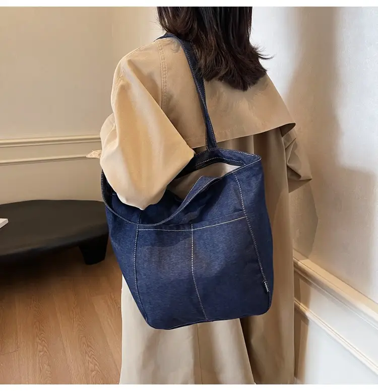 Women Denim Shoulder Bag Large Capacity 2024 New Autumn Winter — feature 21