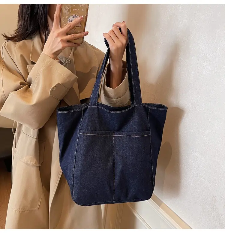 Women Denim Shoulder Bag Large Capacity 2024 New Autumn Winter — feature 22