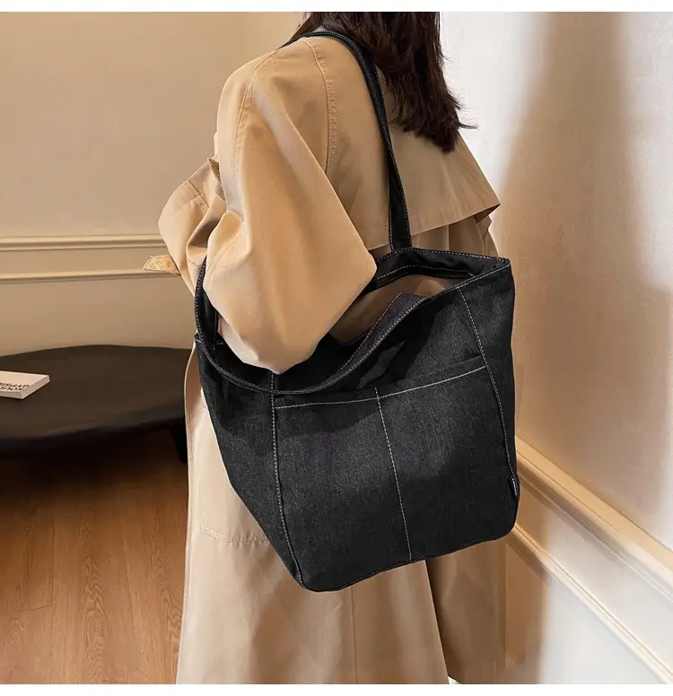 Women Denim Shoulder Bag Large Capacity 2024 New Autumn Winter — feature 23