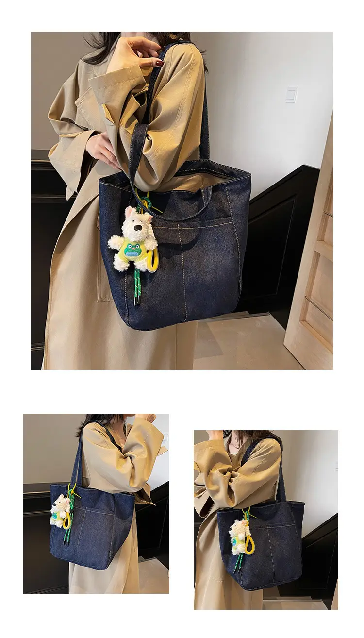 Women Denim Shoulder Bag Large Capacity 2024 New Autumn Winter — feature 24