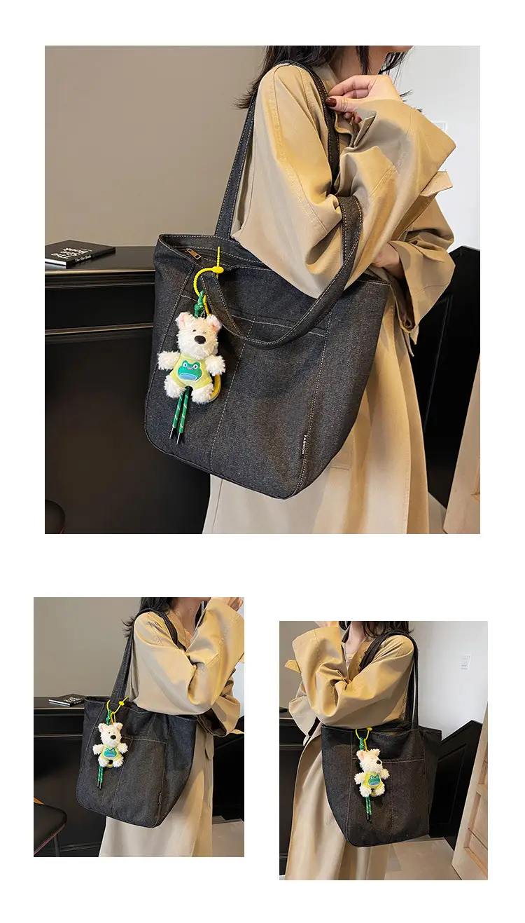 Women Denim Shoulder Bag Large Capacity 2024 New Autumn Winter — feature 25