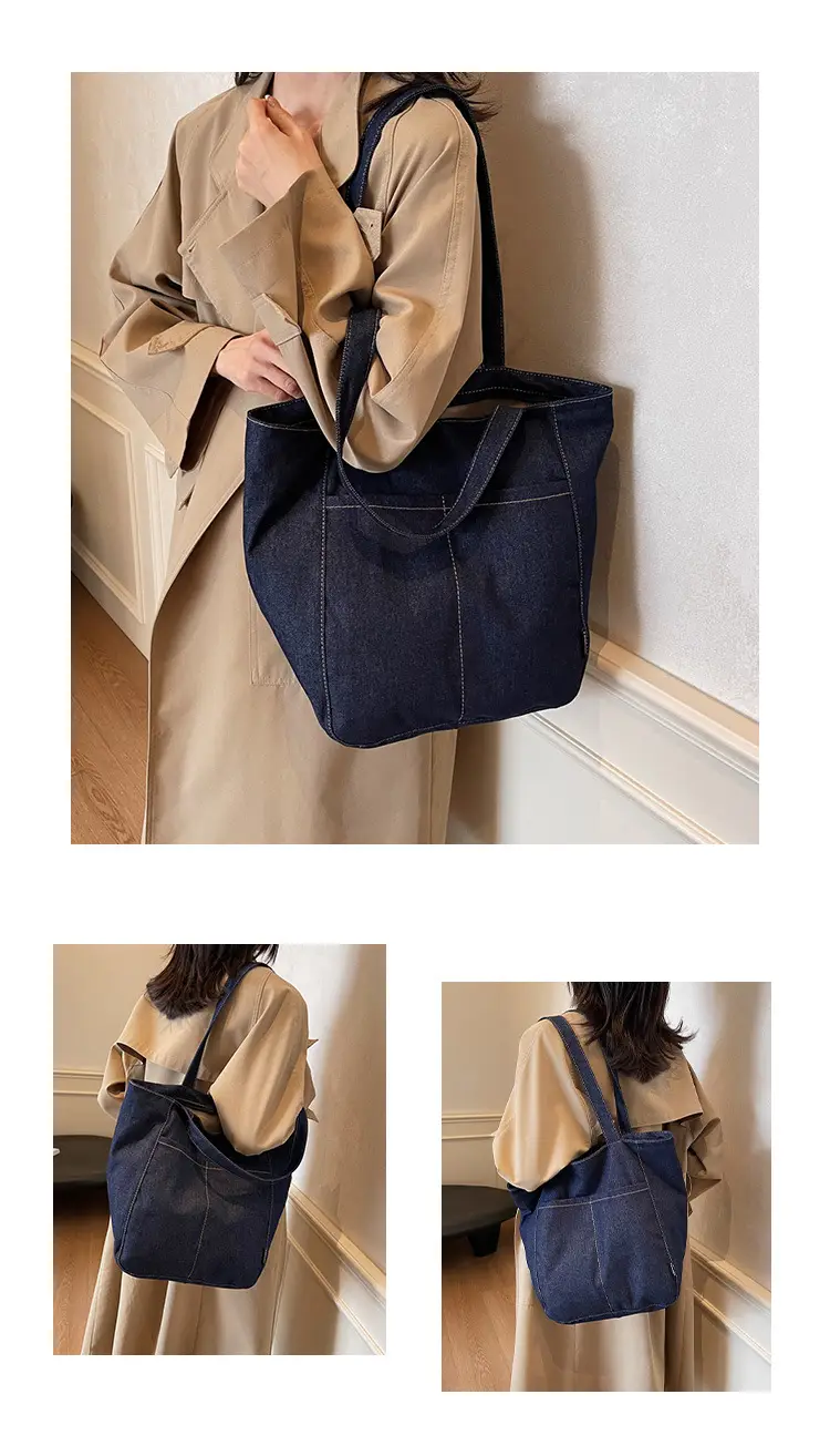 Women Denim Shoulder Bag Large Capacity 2024 New Autumn Winter — feature 27