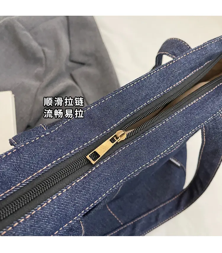 Women Denim Shoulder Bag Large Capacity 2024 New Autumn Winter — feature 5