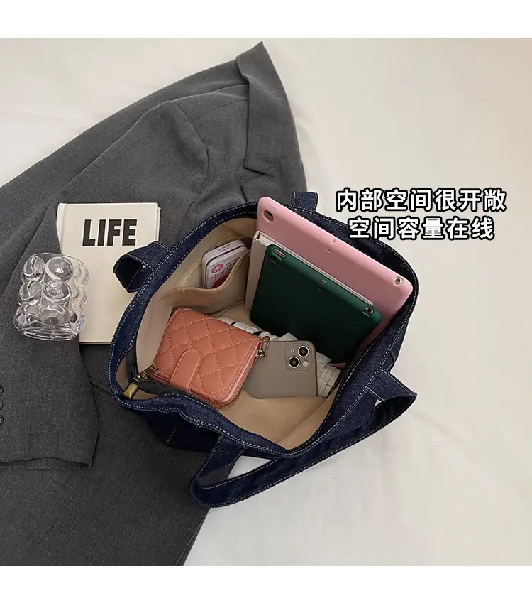 Women Denim Shoulder Bag Large Capacity 2024 New Autumn Winter — feature 7