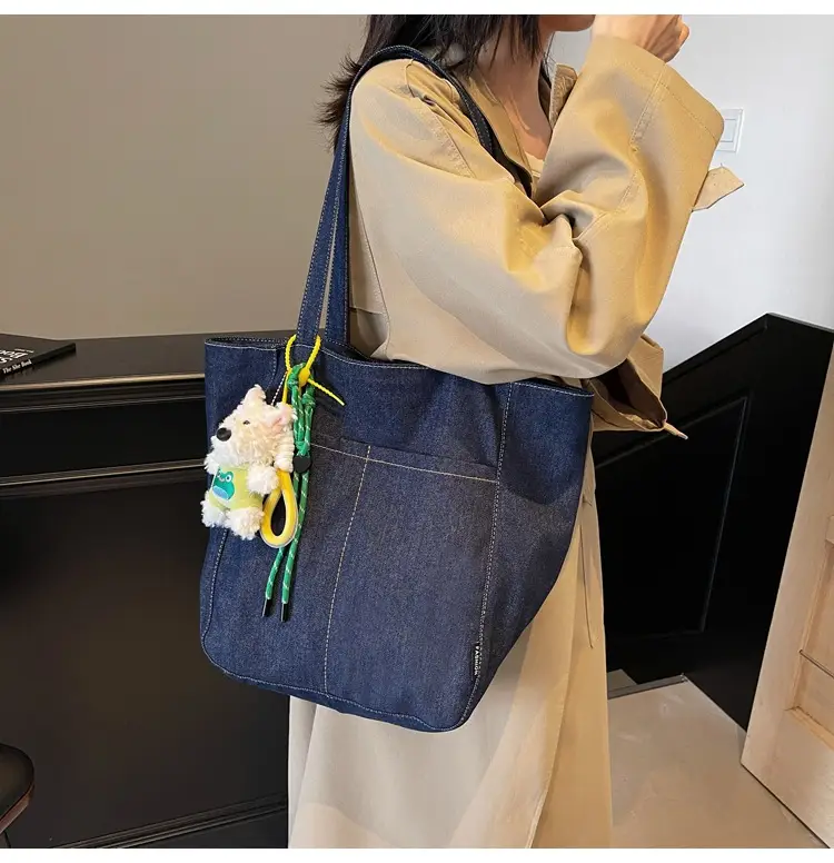 Women Denim Shoulder Bag Large Capacity 2024 New Autumn Winter — feature 9