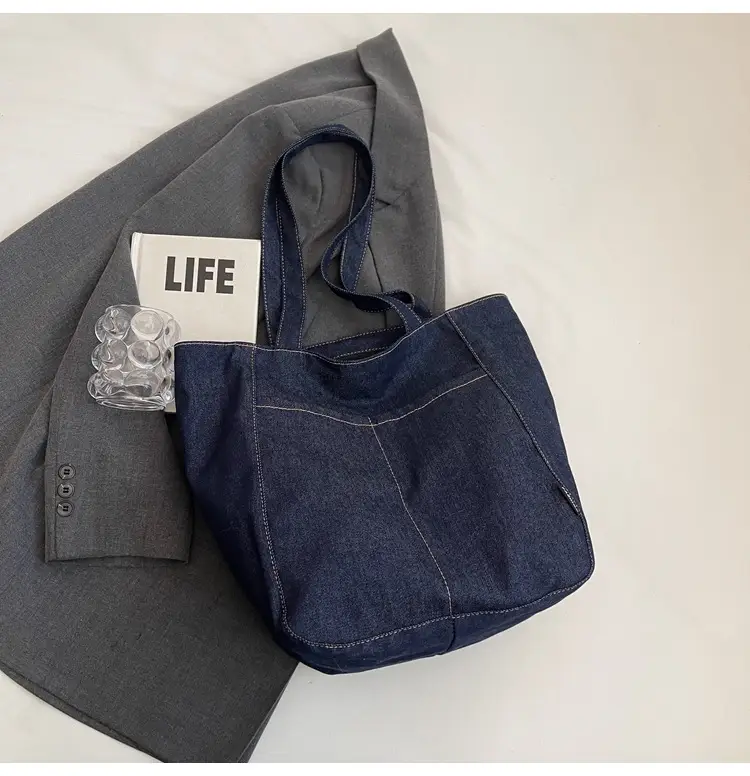 Women Denim Shoulder Bag Large Capacity 2024 New Autumn Winter - Image 3