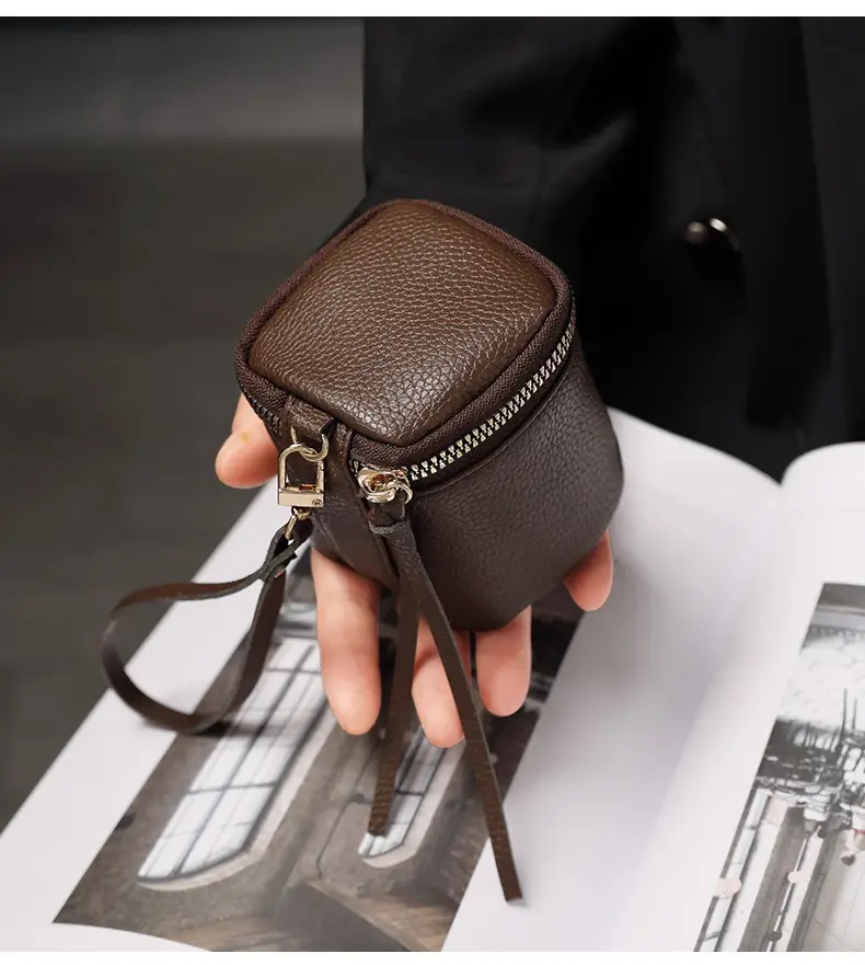 Vintage Leather Cosmetic Bag Lipstick Change Storage Bag Portable Travel Storage Bucket Distinctive Mini Round Coin Purse — feature 10