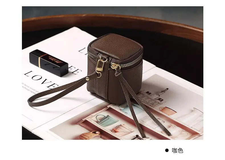 Vintage Leather Cosmetic Bag Lipstick Change Storage Bag Portable Travel Storage Bucket Distinctive Mini Round Coin Purse — feature 15