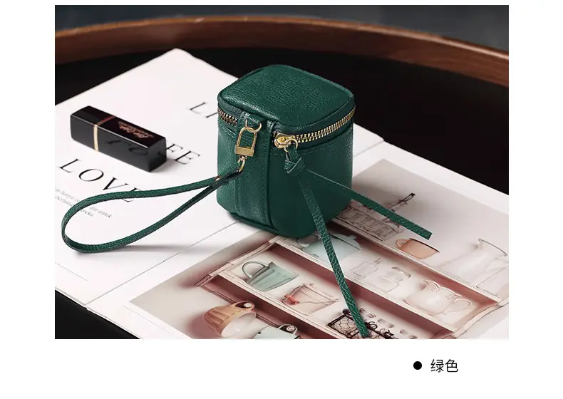 Vintage Leather Cosmetic Bag Lipstick Change Storage Bag Portable Travel Storage Bucket Distinctive Mini Round Coin Purse — feature 16