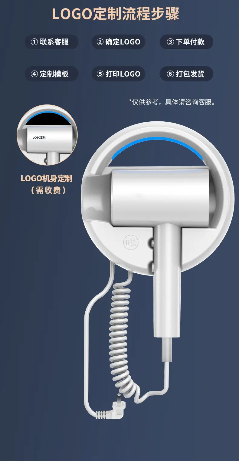 GMDQ 110V Hair Dryer Black Wall Mount — feature 2