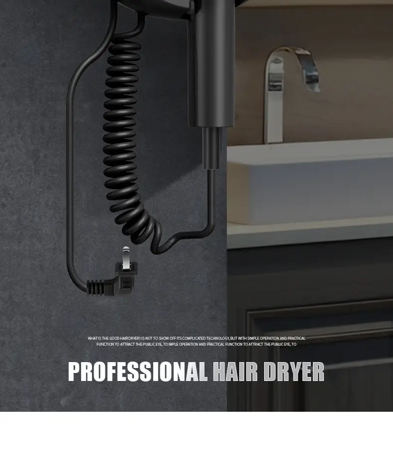 GMDQ 110V Hair Dryer Black Wall Mount — feature 39