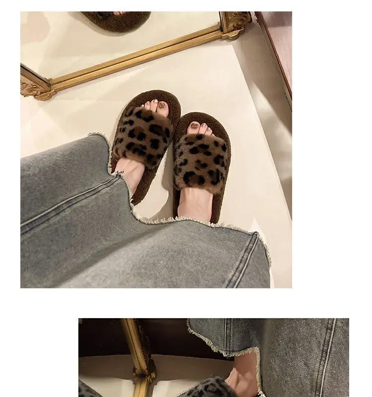 Birkenstock Leopard Print Fur Slippers for Women, 2026 New Autumn and Winter Models, Soft Sole with a Premium Feel, Plush Cotton Slippers — feature 11