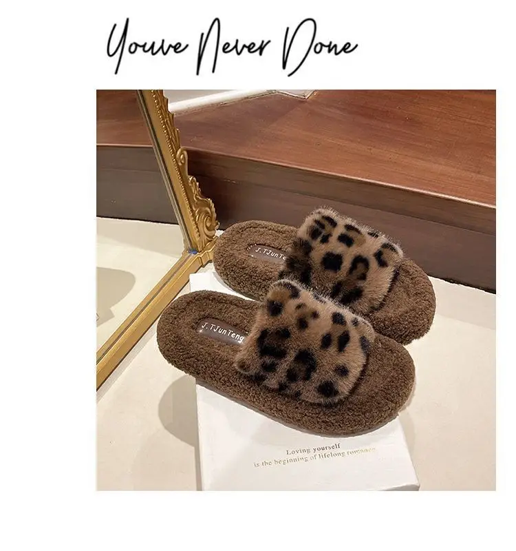 Birkenstock Leopard Print Fur Slippers for Women, 2026 New Autumn and Winter Models, Soft Sole with a Premium Feel, Plush Cotton Slippers — feature 21
