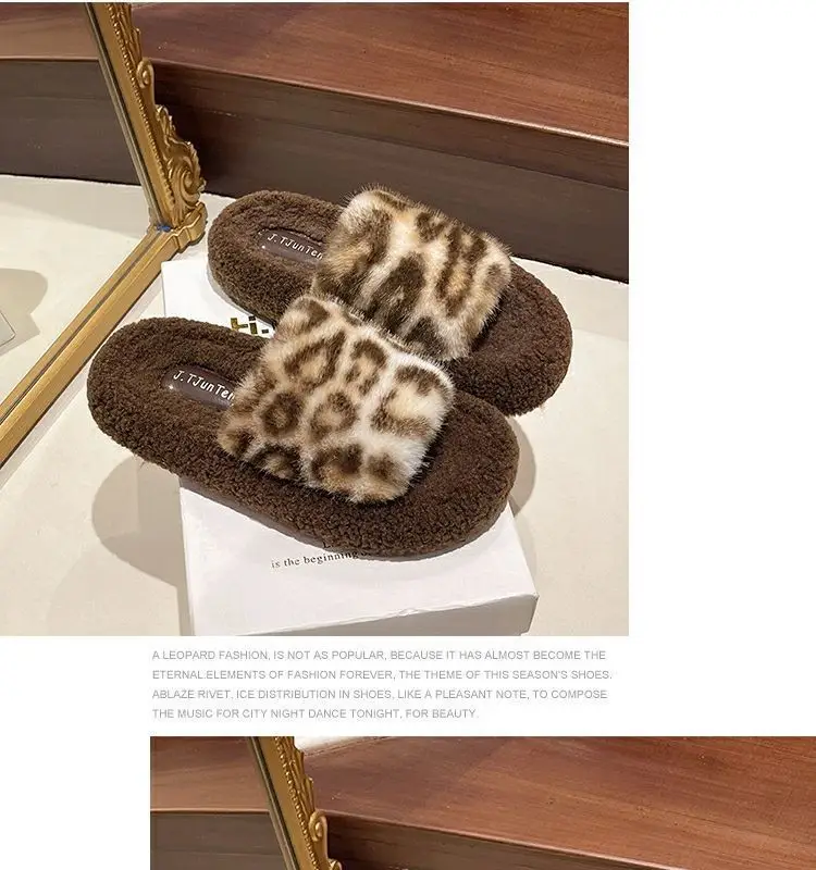 Birkenstock Leopard Print Fur Slippers for Women, 2026 New Autumn and Winter Models, Soft Sole with a Premium Feel, Plush Cotton Slippers — feature 22