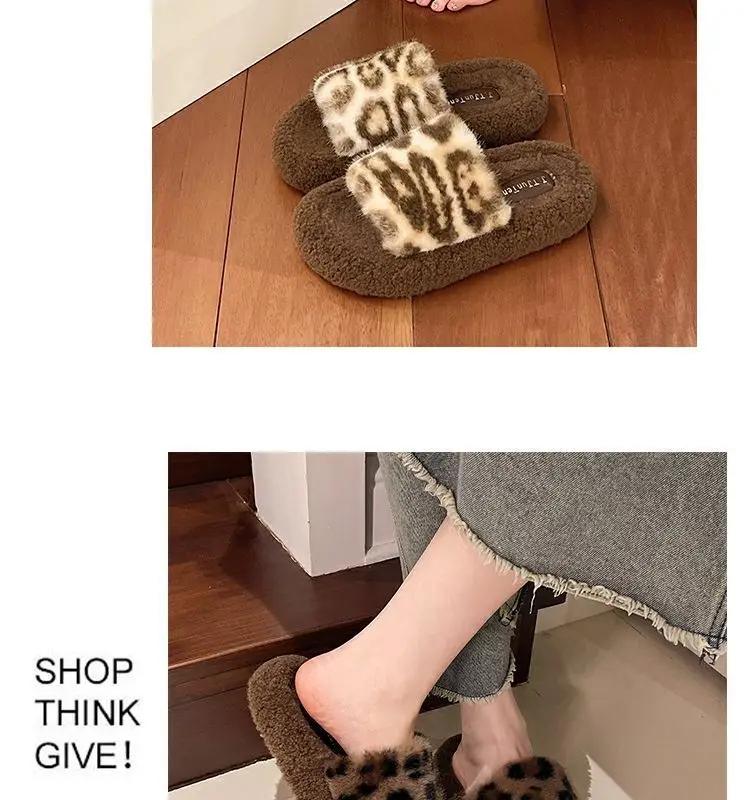 Birkenstock Leopard Print Fur Slippers for Women, 2026 New Autumn and Winter Models, Soft Sole with a Premium Feel, Plush Cotton Slippers — feature 7