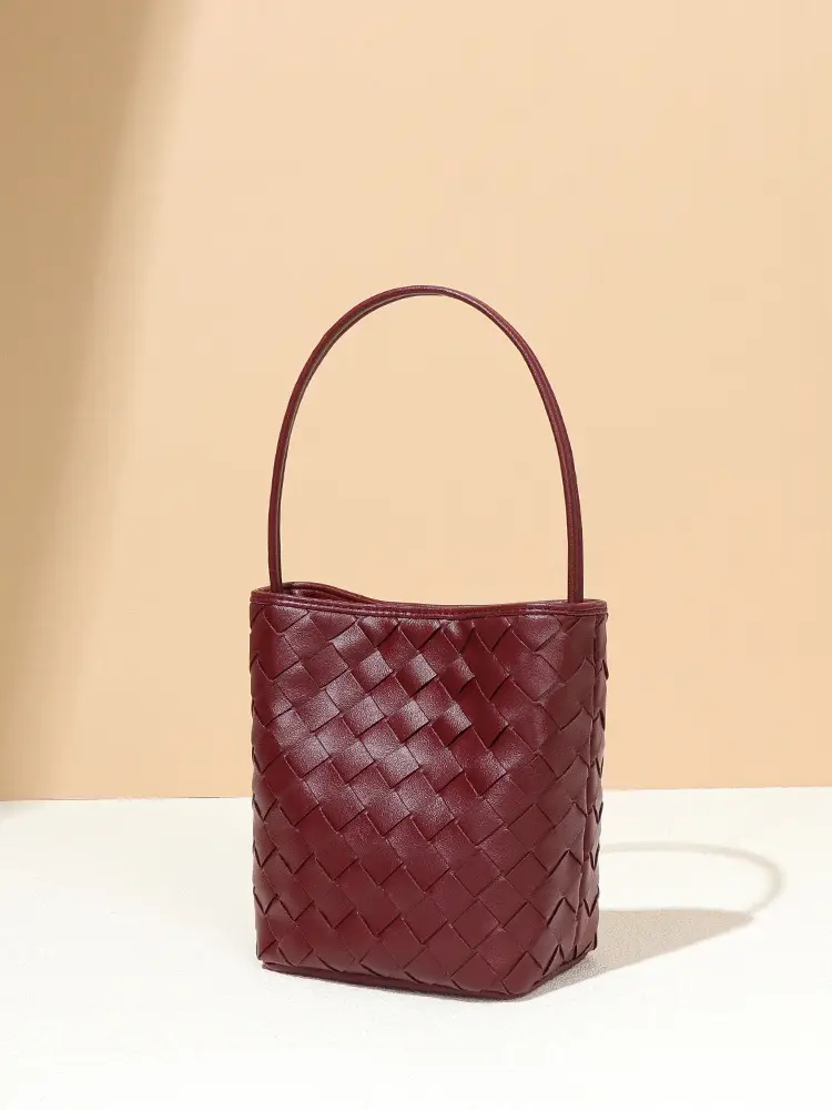 Black Woven One Shoulder Mobile Bag - Image 4
