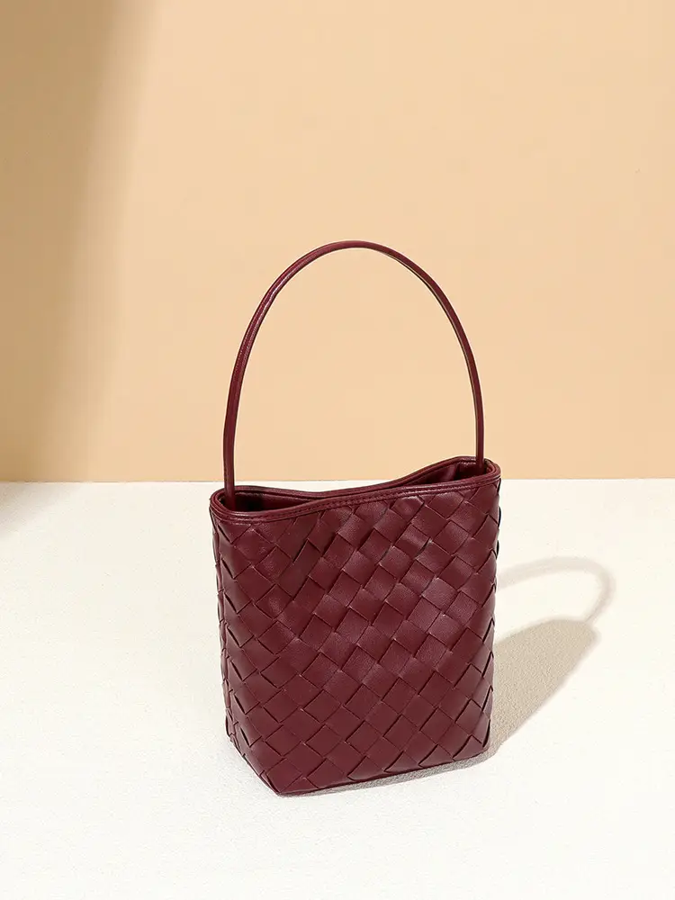 Black Woven One Shoulder Mobile Bag - Image 5
