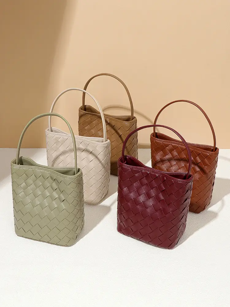 Black Woven One Shoulder Mobile Bag - Image 6