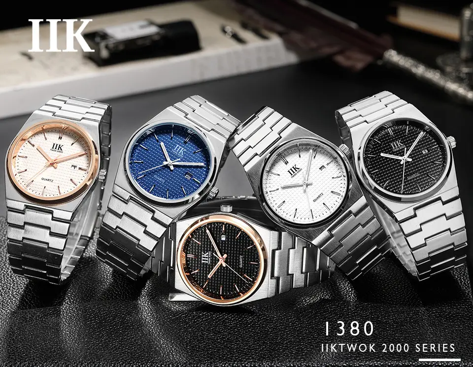 International IIK1380 Men's Quartz Watch Rose Black Blue Stainless Steel — feature 2