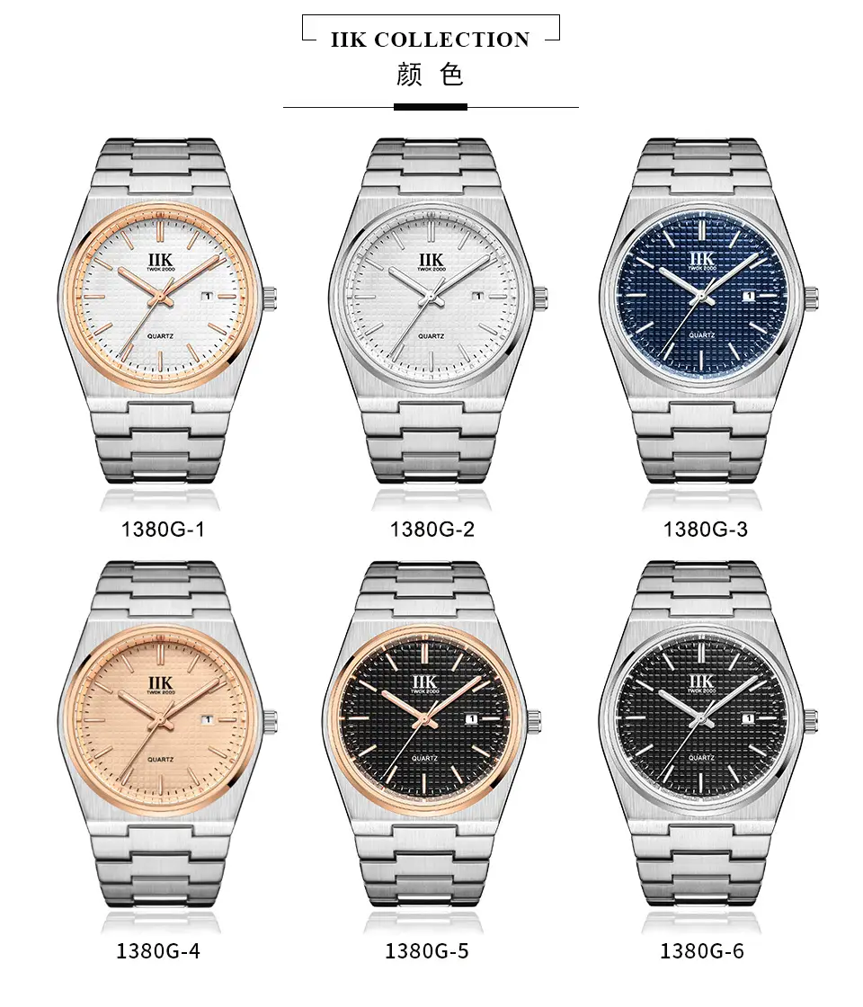 International IIK1380 Men's Quartz Watch Rose Black Blue Stainless Steel — feature 3