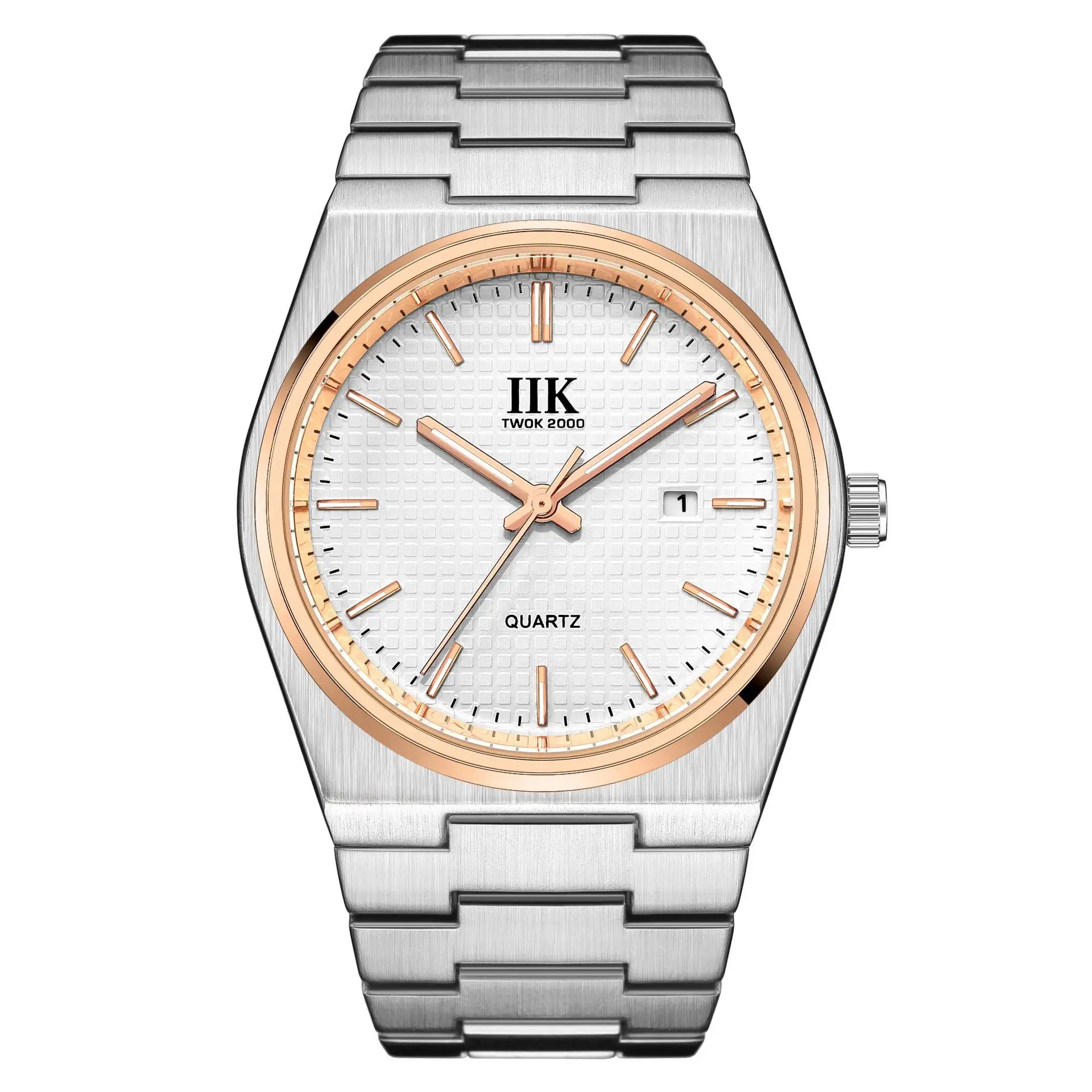 International IIK1380 Men's Quartz Watch Rose Black Blue Stainless Steel - Image 4