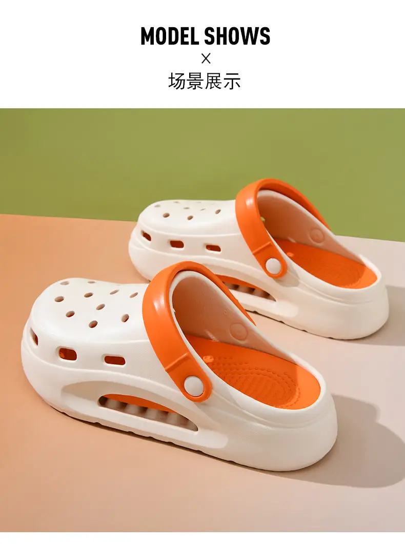 EVA Hole Shoes Women's Summer Outer Wear Slippers with Feeling of Stamping on Shoes Height-increasing Thick Bottom Non-slip Wear-resistant Cute Beach Baotou Slippers — feature 12