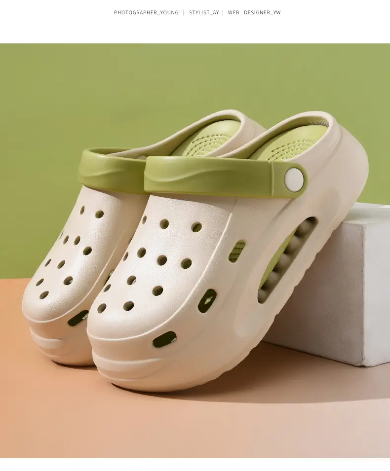EVA Hole Shoes Women's Summer Outer Wear Slippers with Feeling of Stamping on Shoes Height-increasing Thick Bottom Non-slip Wear-resistant Cute Beach Baotou Slippers — feature 16