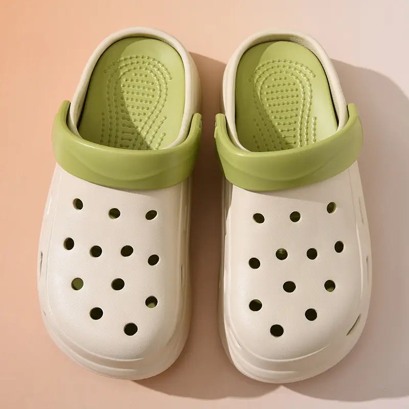 EVA Hole Shoes Women's Summer Outer Wear Slippers with Feeling of Stamping on Shoes Height-increasing Thick Bottom Non-slip Wear-resistant Cute Beach Baotou Slippers - Image 2