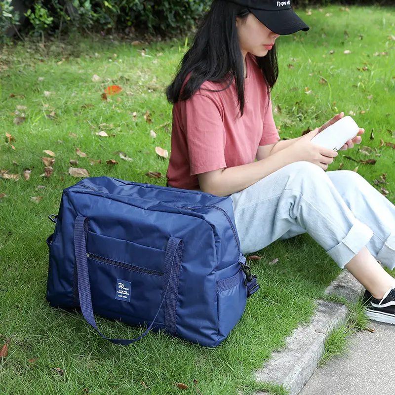 Blue Travel Duffel Bag with Sleeves & Shoulder Strap - Image 11