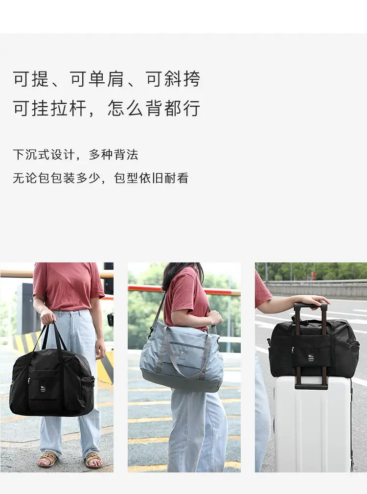 Blue Travel Duffel Bag with Sleeves & Shoulder Strap — feature 12