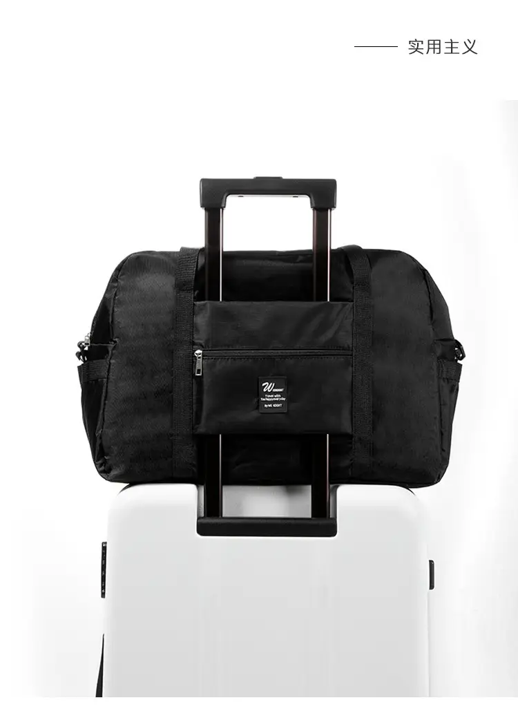 Blue Travel Duffel Bag with Sleeves & Shoulder Strap — feature 2