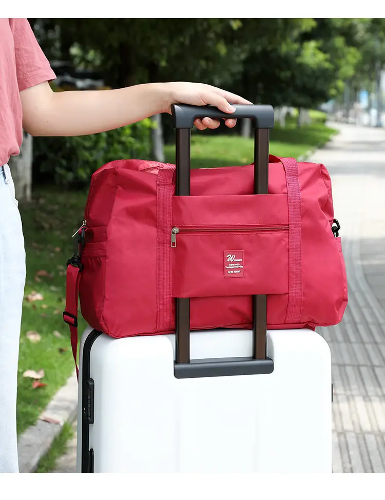 Blue Travel Duffel Bag with Sleeves & Shoulder Strap — feature 20