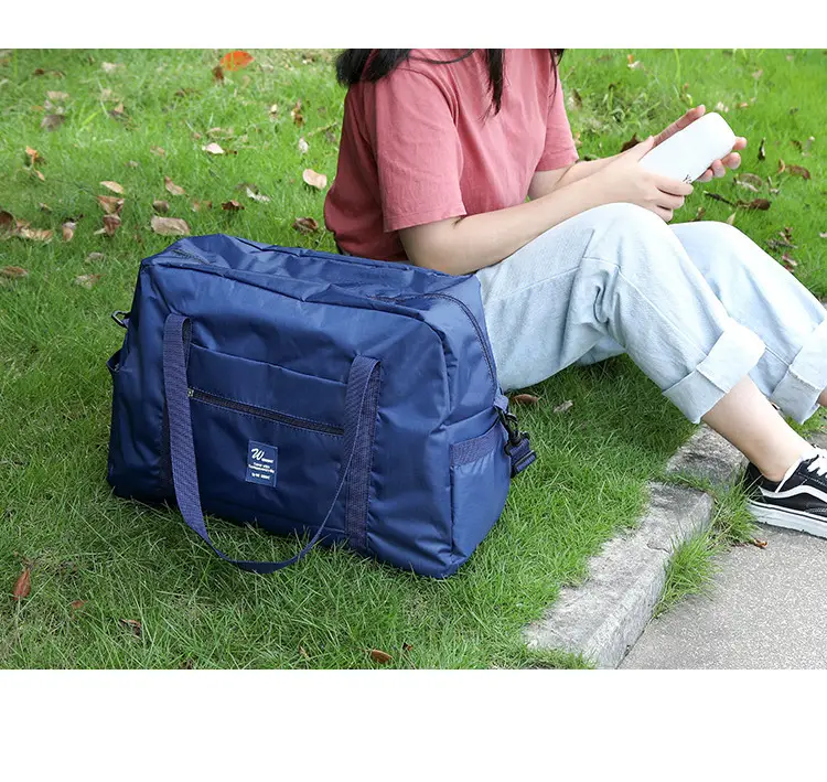 Blue Travel Duffel Bag with Sleeves & Shoulder Strap — feature 21