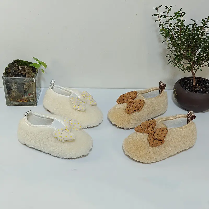 Autumn Winter Baby Fur Lined Princess Shoes — feature 2