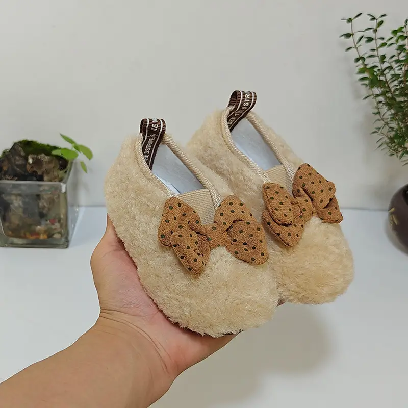 Autumn Winter Baby Fur Lined Princess Shoes — feature 4