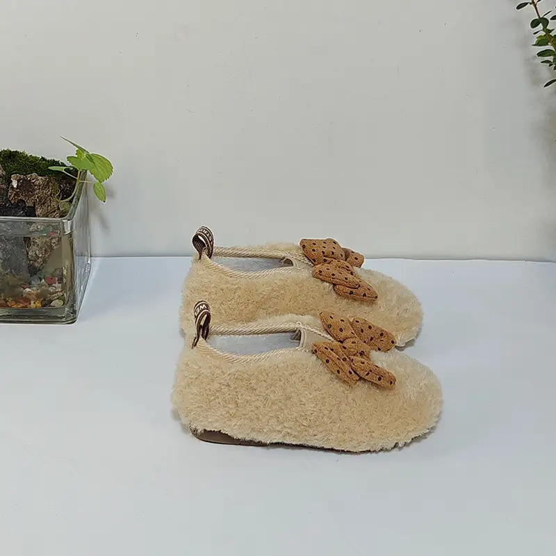 Autumn Winter Baby Fur Lined Princess Shoes — feature 8