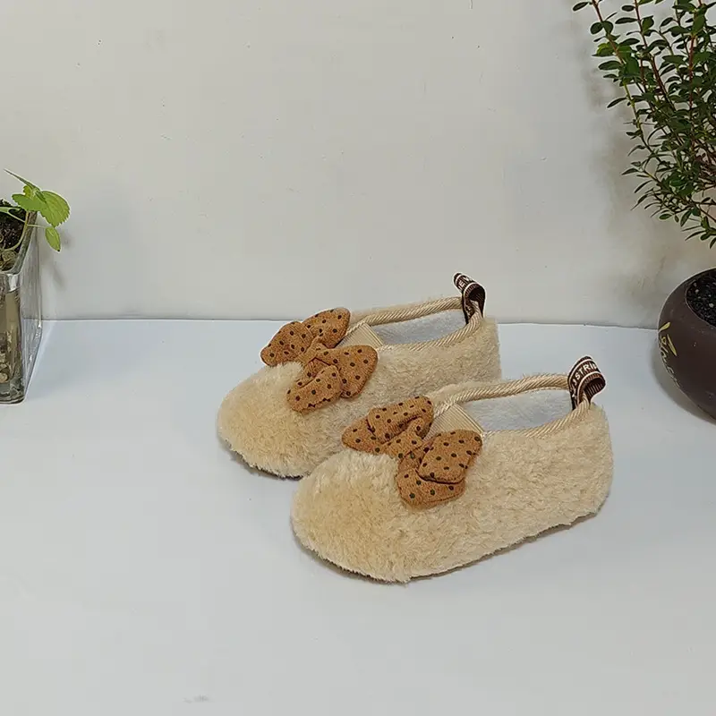 Autumn Winter Baby Fur Lined Princess Shoes — feature 9